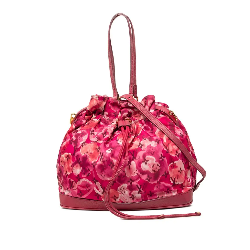 Louis Vuitton Limited Edition Monogram Nylon Ikat Noefull MM Pink Polyamide Good - Front View