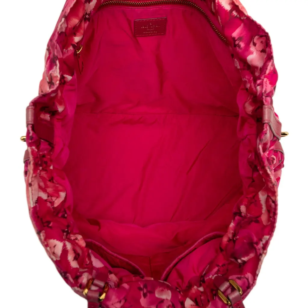 Louis Vuitton Limited Edition Monogram Nylon Ikat Noefull MM Pink Polyamide Good - Model View