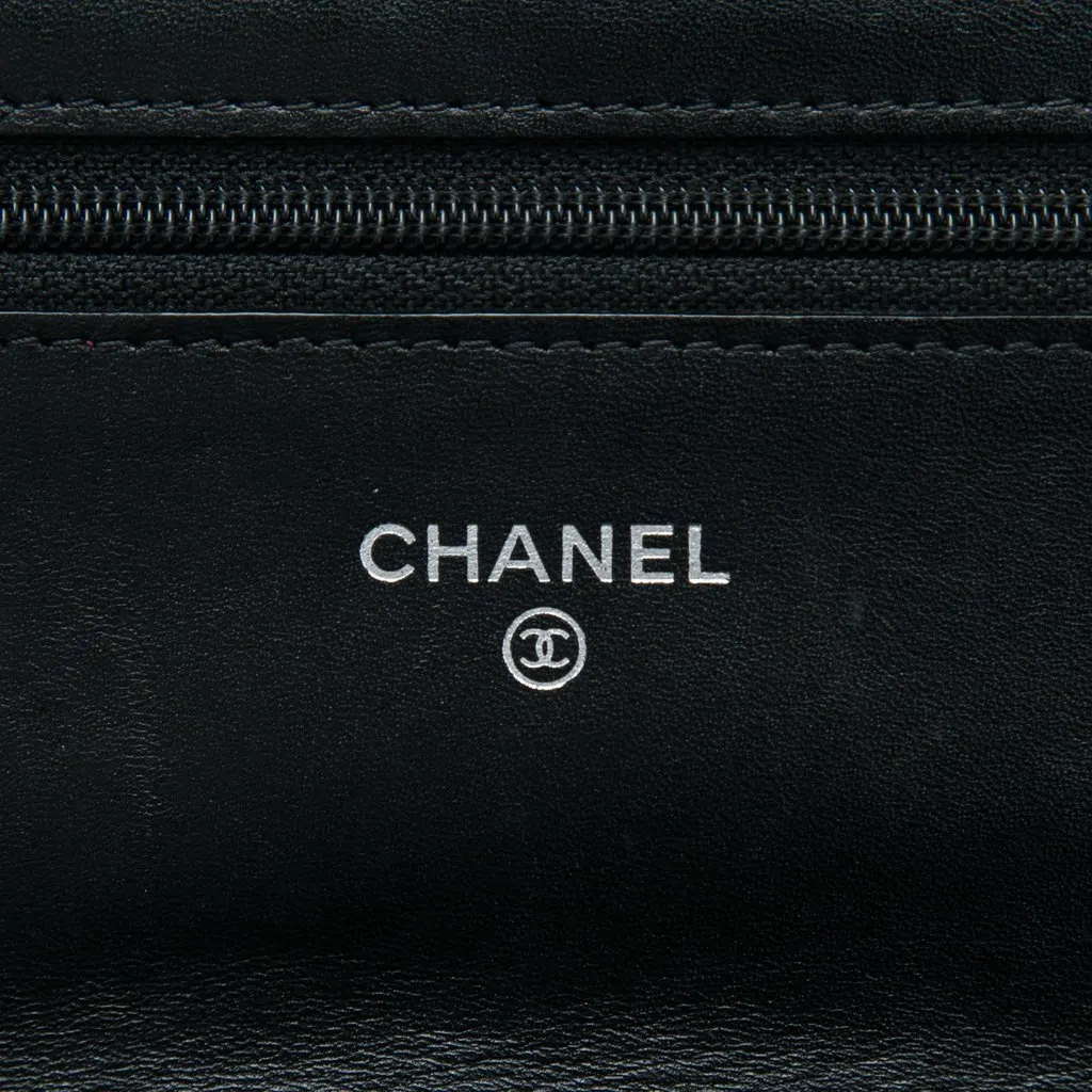 Chanel Quilted Lambskin Cambon Ligne Wallet On Chain Black Leather Very good - Box View