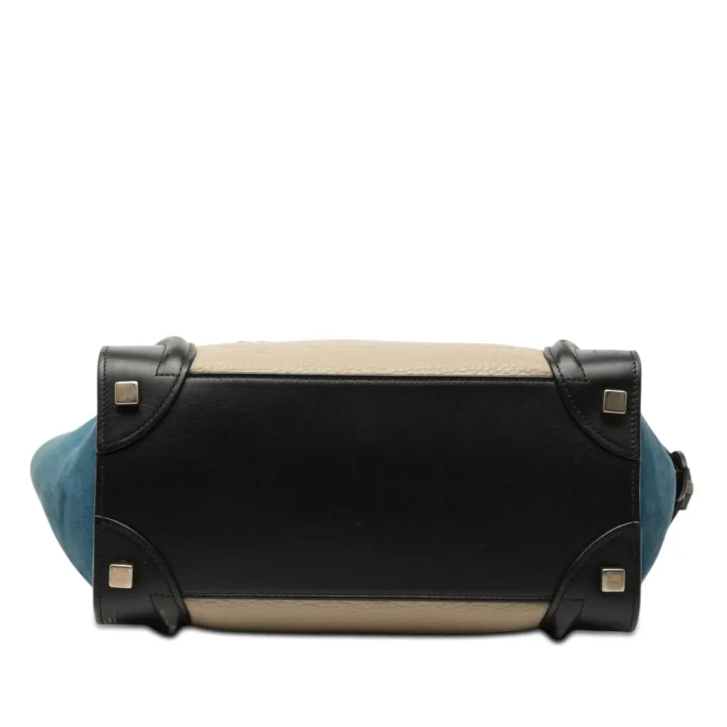 Celine Micro Tricolor Calfskin and Nubuck Luggage Tote Beige Leather Very good - Inside View