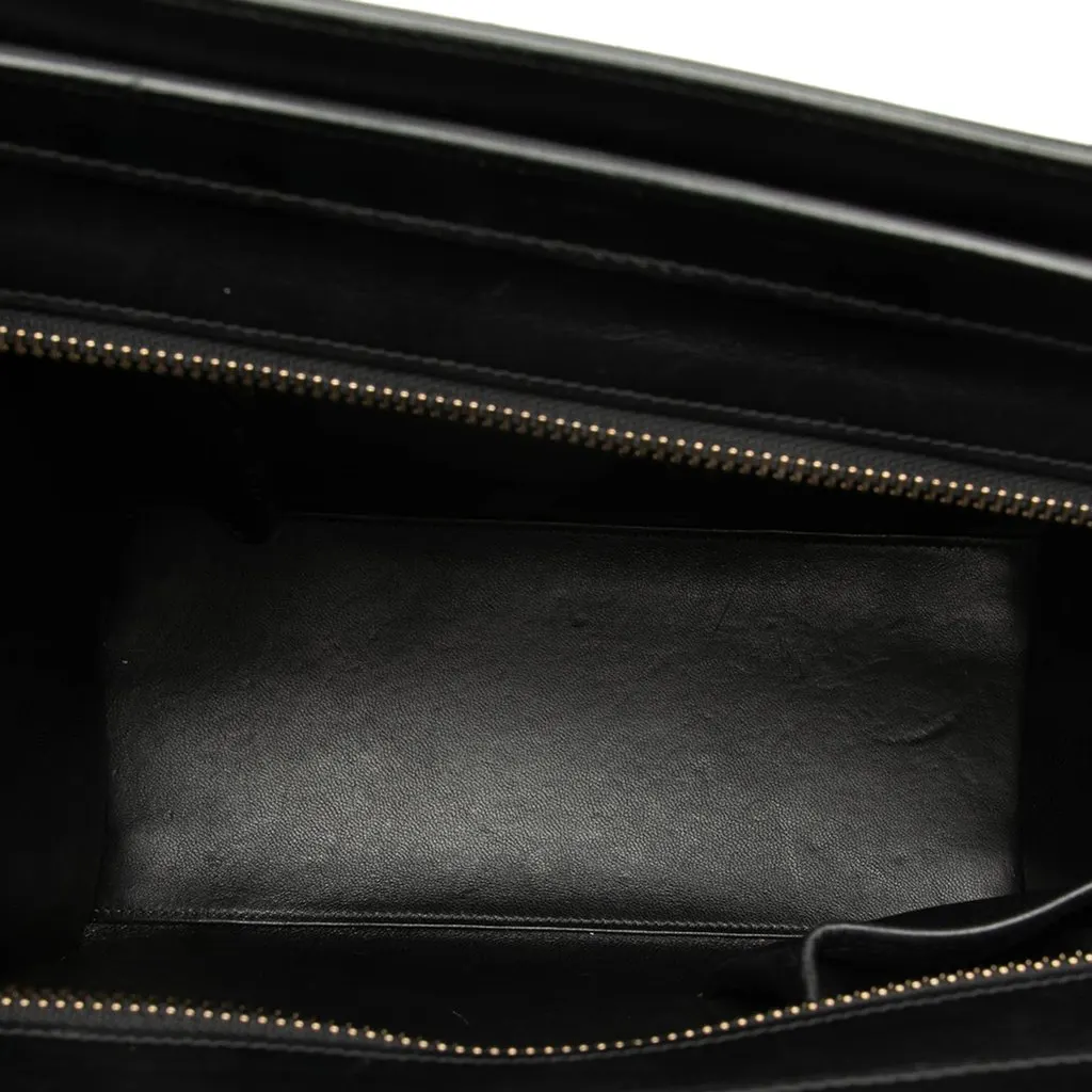 Celine Micro Tricolor Calfskin and Nubuck Luggage Tote Beige Leather Very good - Model View