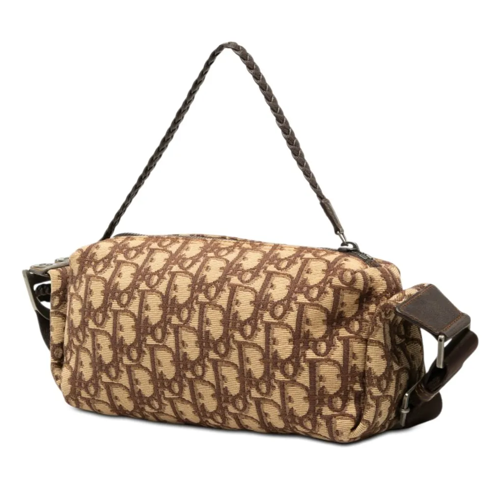 Dior Oblique Canvas Flight Shoulder Bag Brown Very good - Back View