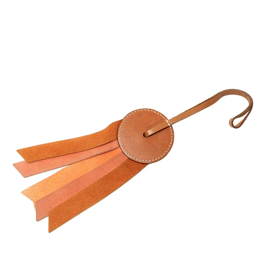 Hermès Hunter Cowhide and Milo Lambskin Paddock Flot Ribbon Bag Charm Brown Leather Very good - Back View