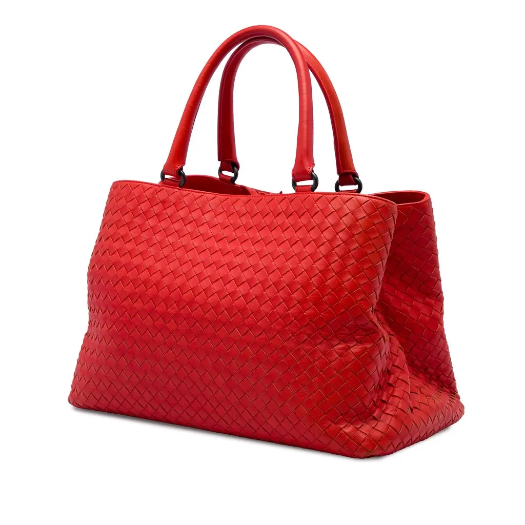 Bottega Veneta Nappa Intrecciato Milano Tote Red Leather Very good - Back View