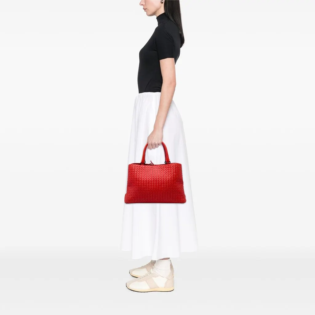 Bottega Veneta Nappa Intrecciato Milano Tote Red Leather Very good - Box View