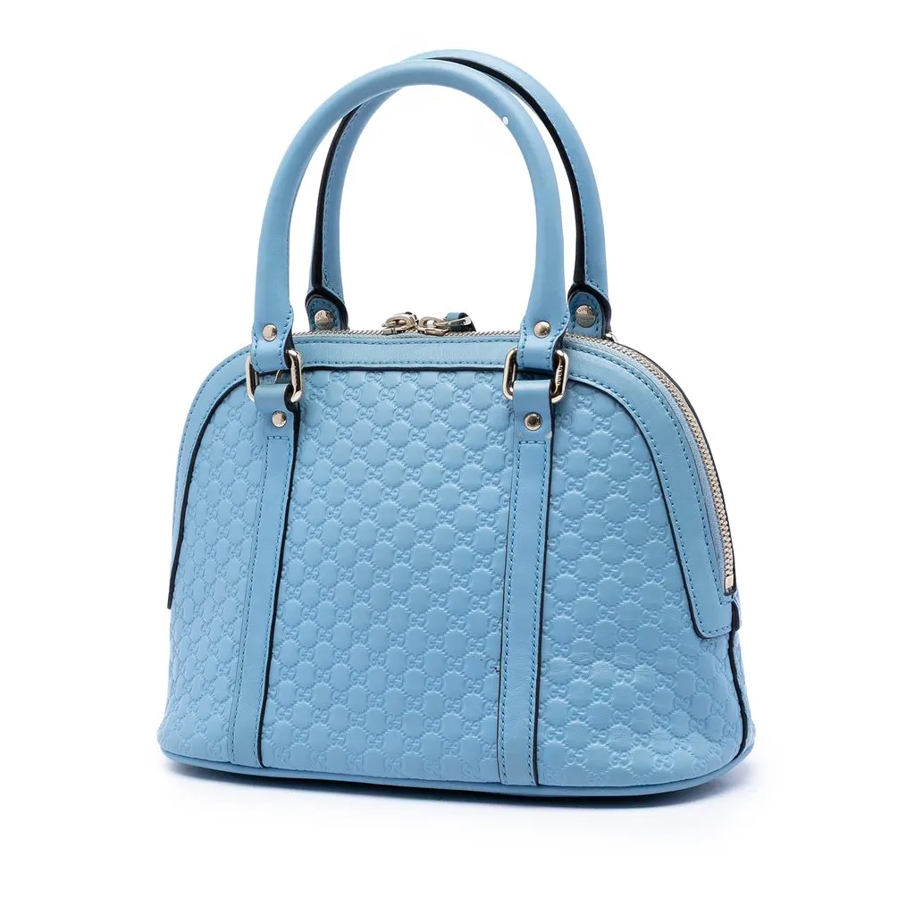 Gucci Mini Microguccissima Dome Satchel Blue Leather Very good - Back View