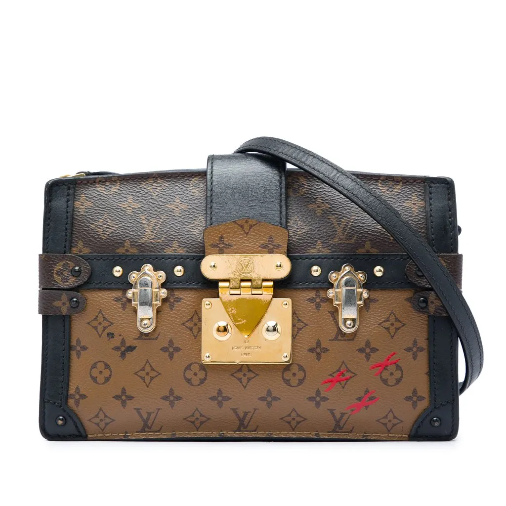 Louis Vuitton Monogram Reverse Trunk Clutch Brown Very good - Front View
