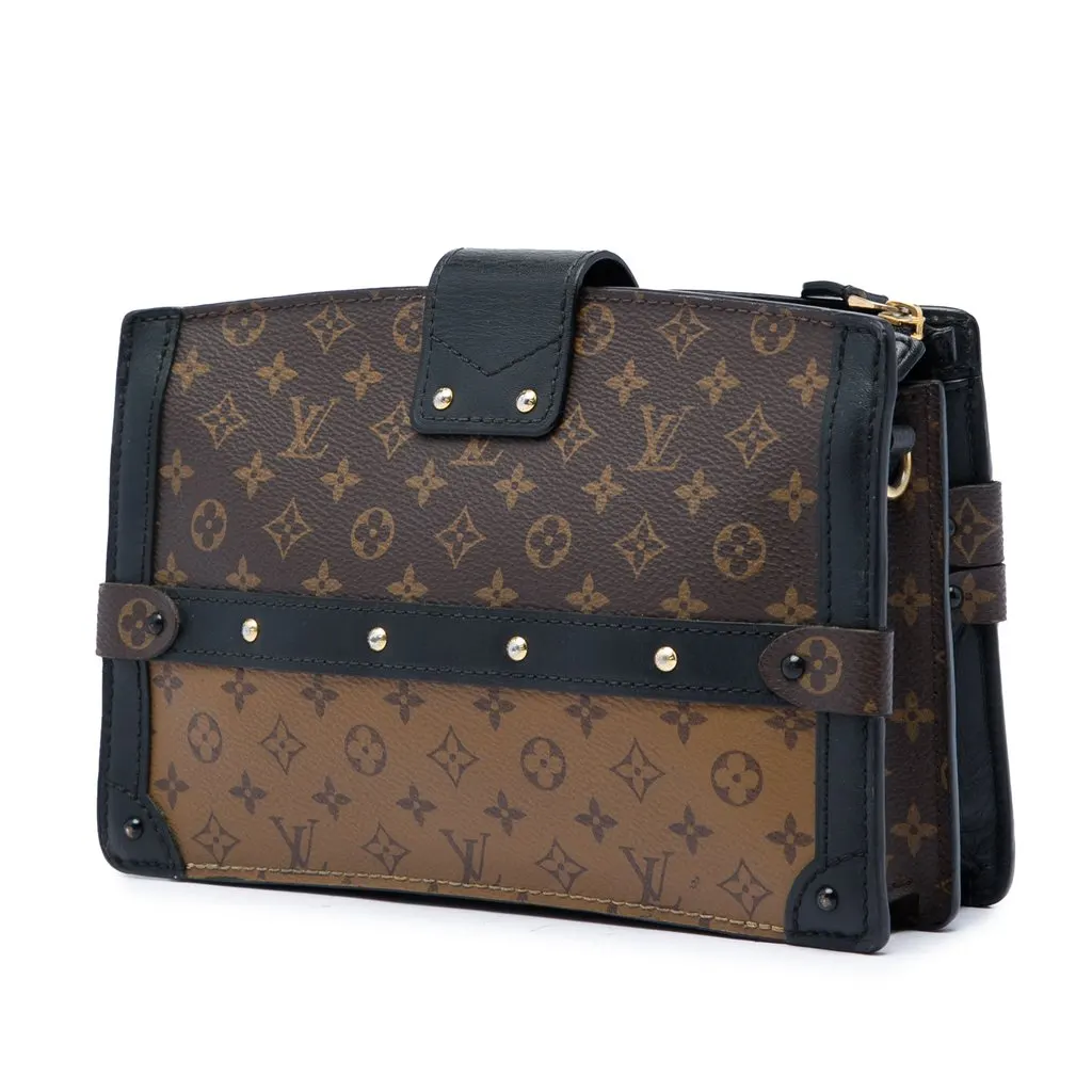 Louis Vuitton Monogram Reverse Trunk Clutch Brown Very good - Back View