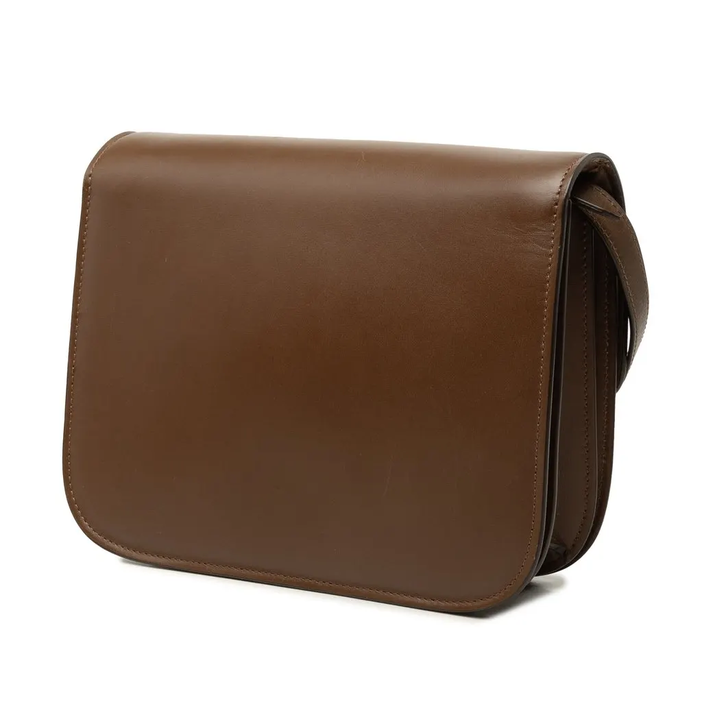 Celine Medium Calfskin Classic Box Brown Leather Very good - Back View