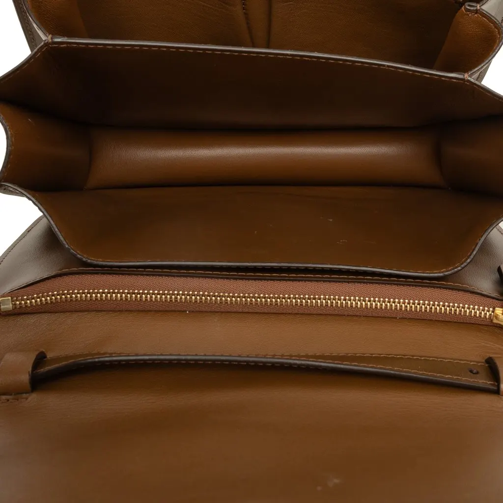 Celine Medium Calfskin Classic Box Brown Leather Very good - Model View