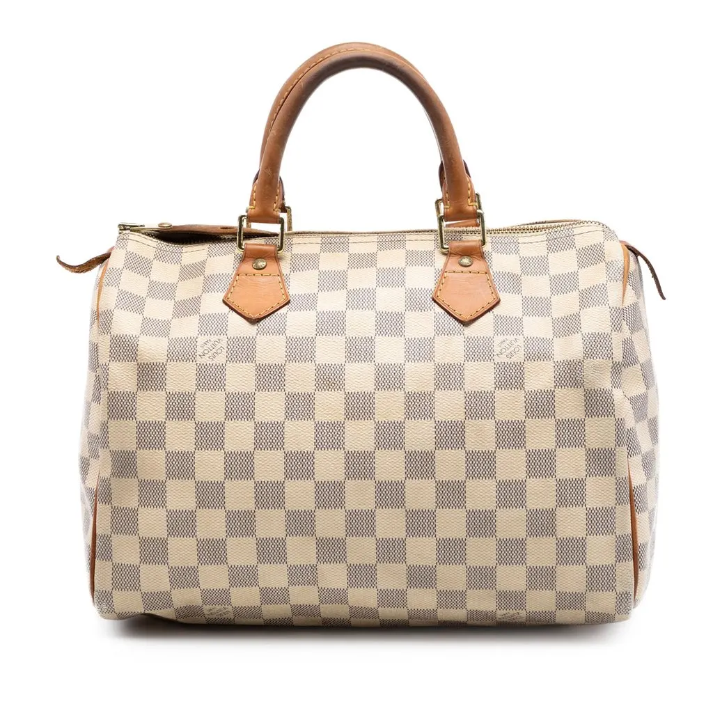 Louis Vuitton Damier Azur Speedy 30 White Very good - Front View