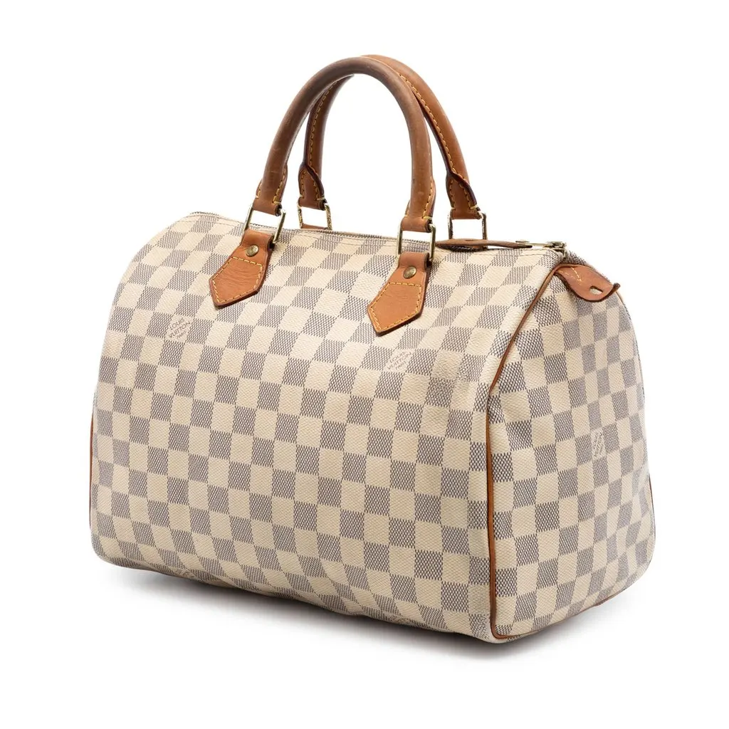 Louis Vuitton Damier Azur Speedy 30 White Very good - Back View
