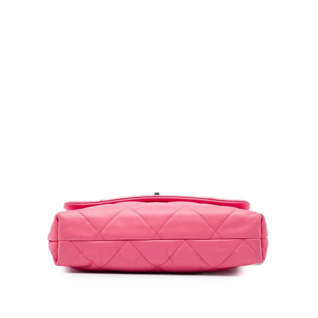 Chanel Small Quilted Lambskin Logo Chain Strap Flap Pink Leather Very good - Inside View