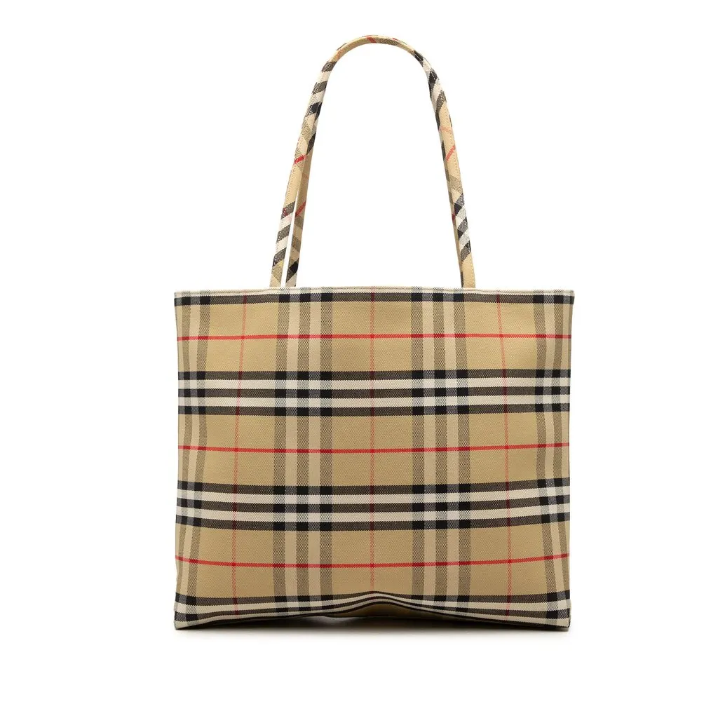 Burberry House Check Canvas Tote Beige Very good - Front View