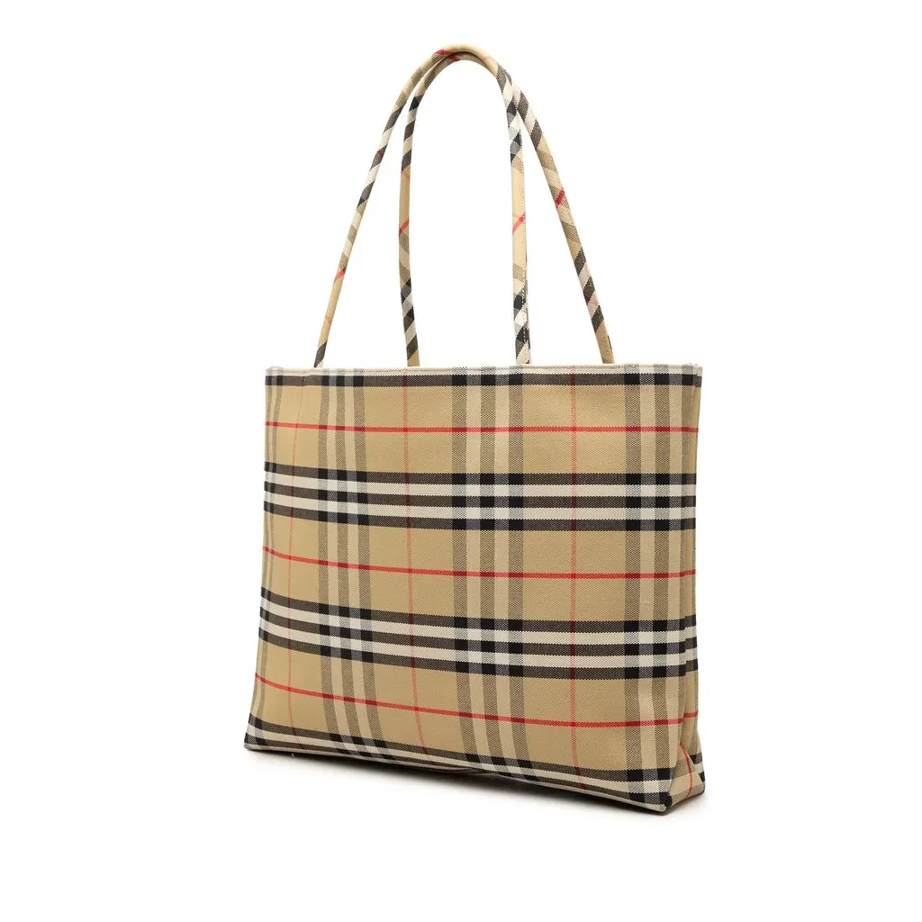 Burberry House Check Canvas Tote Beige Very good - Back View