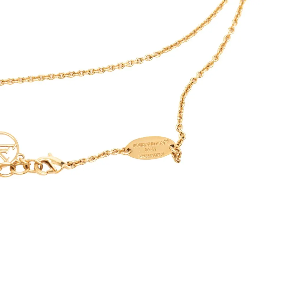Louis Vuitton Gold Plated Essential V Necklace Gold Metal Very good - Inside View