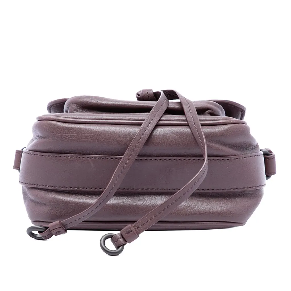 Bottega Veneta Mini Nappa Intrecciato Flap Crossbody Purple Leather Very good - Inside View