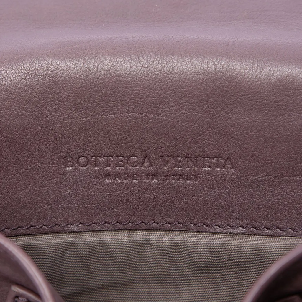 Bottega Veneta Mini Nappa Intrecciato Flap Crossbody Purple Leather Very good - Box View