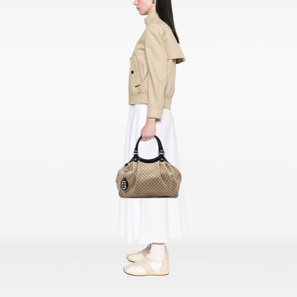 Gucci Medium Diamante Canvas Sukey Tote Beige Canvas Very good - Box View
