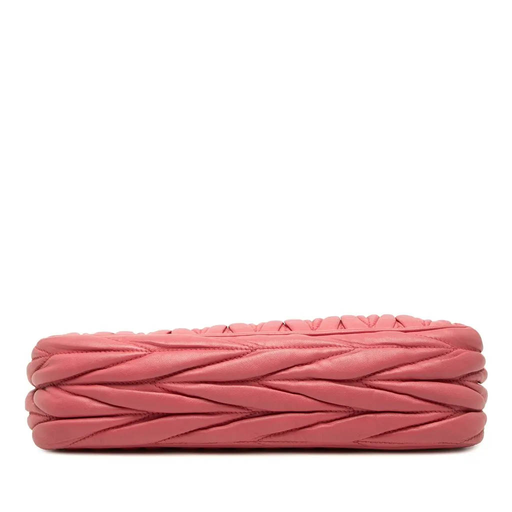 Miu Miu Matelasse Nappa Frame Shoulder Bag Pink Leather Very good - Inside View
