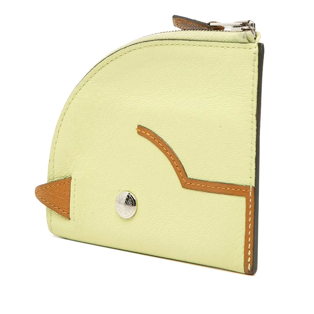 Hermès Chevre Paddock Coin Case Yellow Leather Very good - Back View
