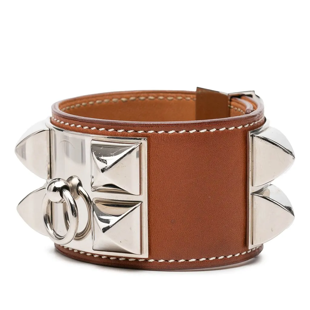 Hermès Barenia Collier de Chien Bracelet Brown Leather Very good - Back View