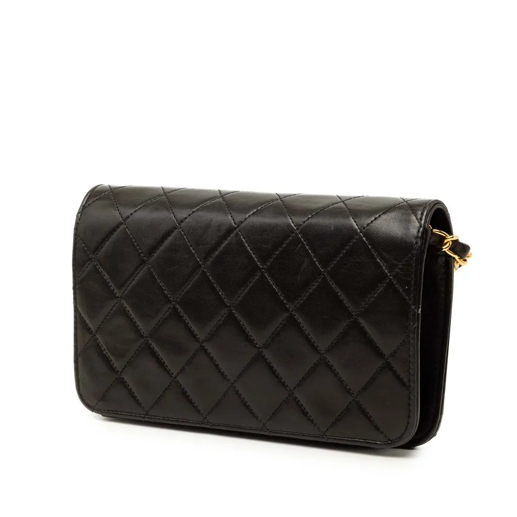 Chanel Mini CC Quilted Lambskin Full Flap Black Leather Very good - Back View