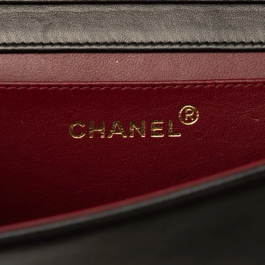 Chanel Mini CC Quilted Lambskin Full Flap Black Leather Very good - Model View
