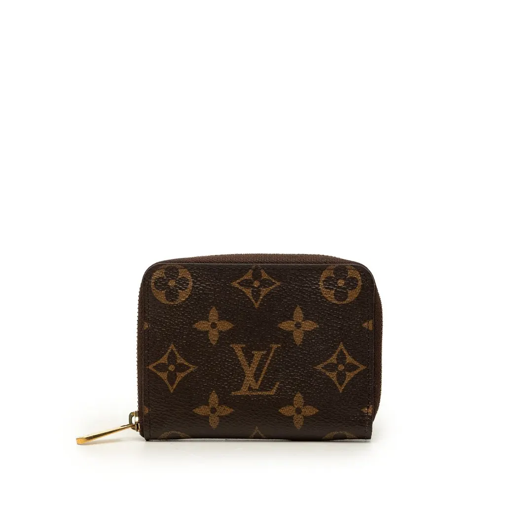 Louis Vuitton Monogram Zippy Coin Purse Brown Canvas Very good - Front View