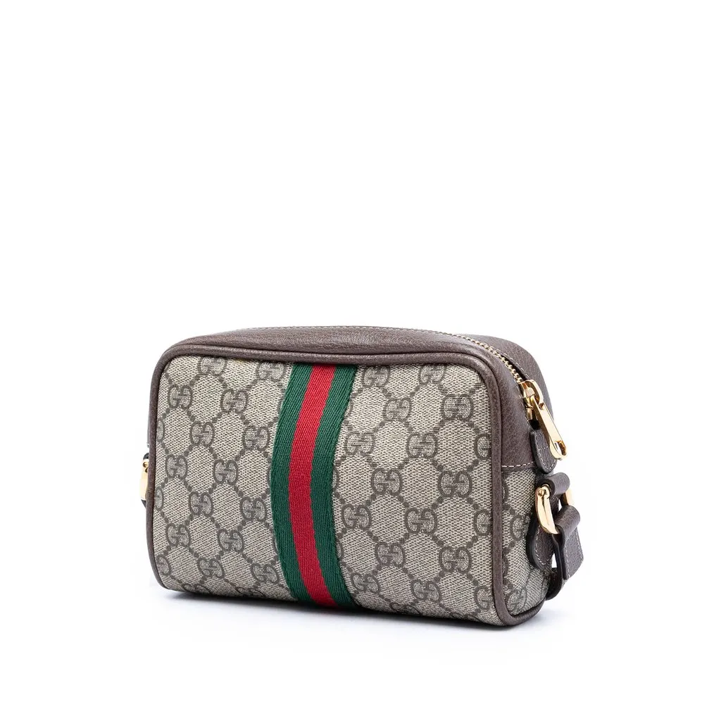 Gucci Mini GG Supreme Web Ophidia Crossbody Beige Very good - Back View