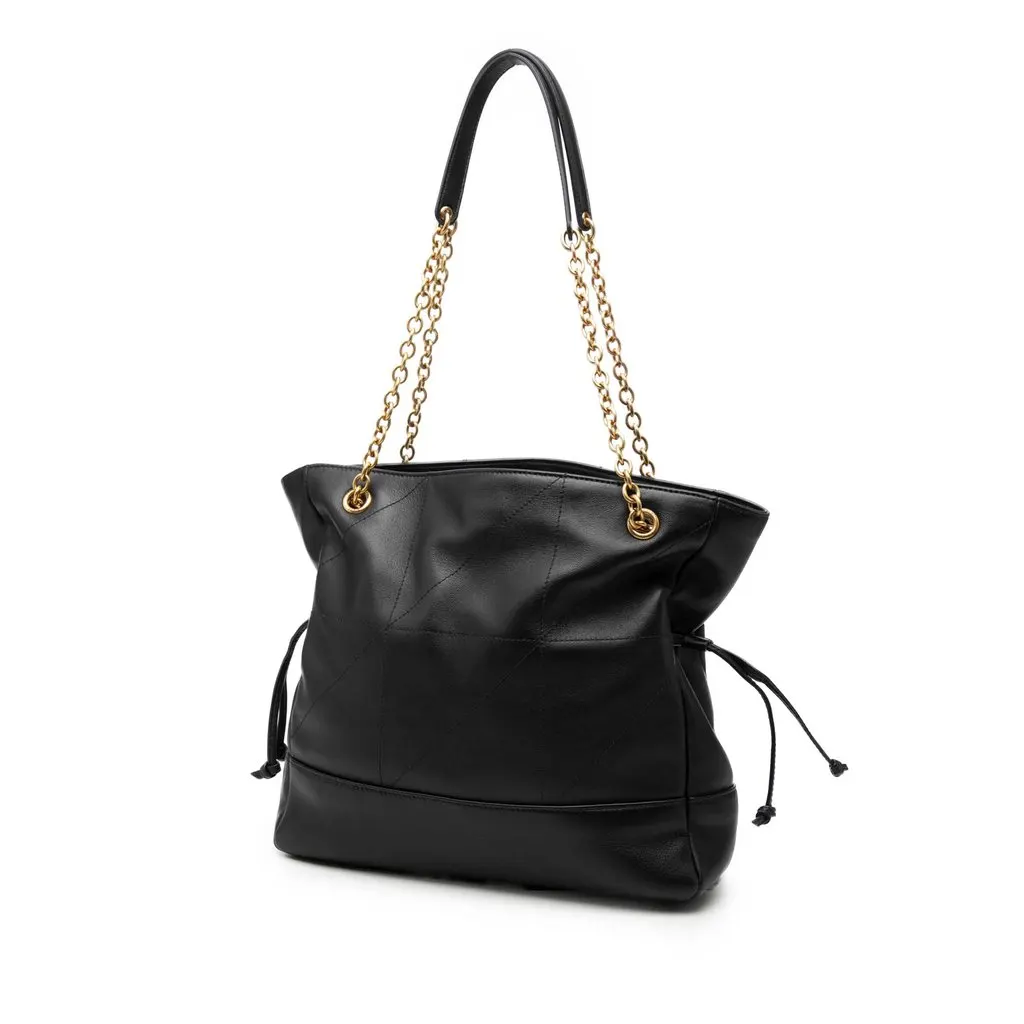 Saint Laurent Small Quilted Lambskin Jamie Shopping Tote Black Leather Very good - Back View