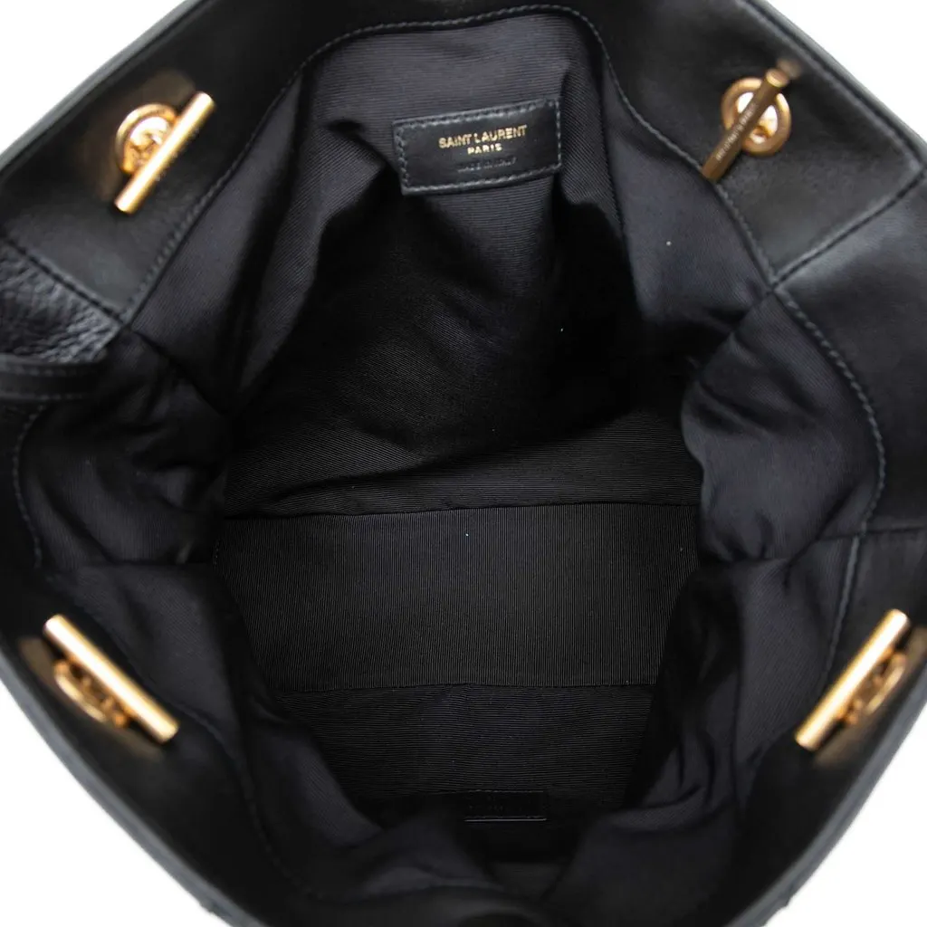 Saint Laurent Small Quilted Lambskin Jamie Shopping Tote Black Leather Very good - Model View