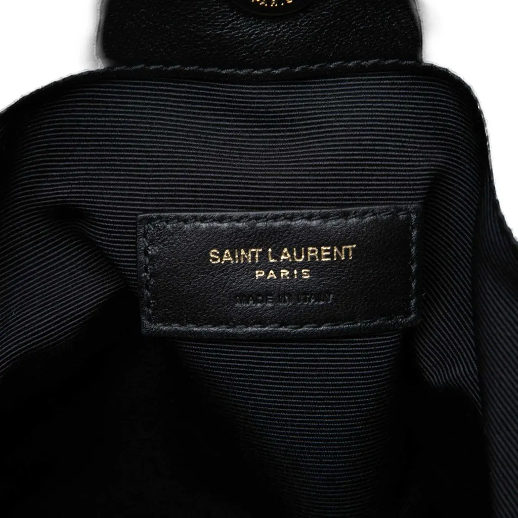 Saint Laurent Small Quilted Lambskin Jamie Shopping Tote Black Leather Very good - Box View