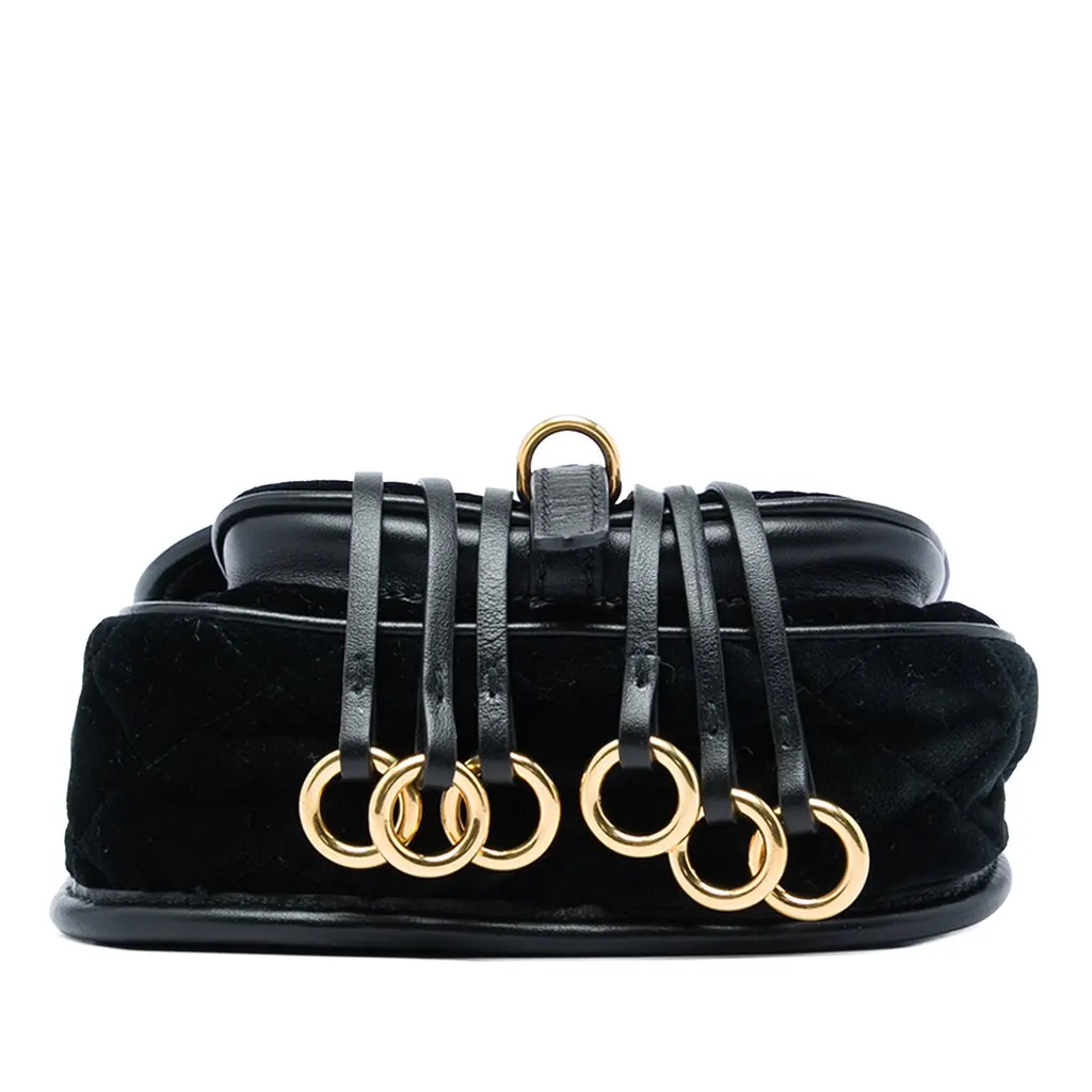 Prada Impuntu Embroidered Velluto Corsaire Convertible Belt Bag Black Velvet Very good - Inside View