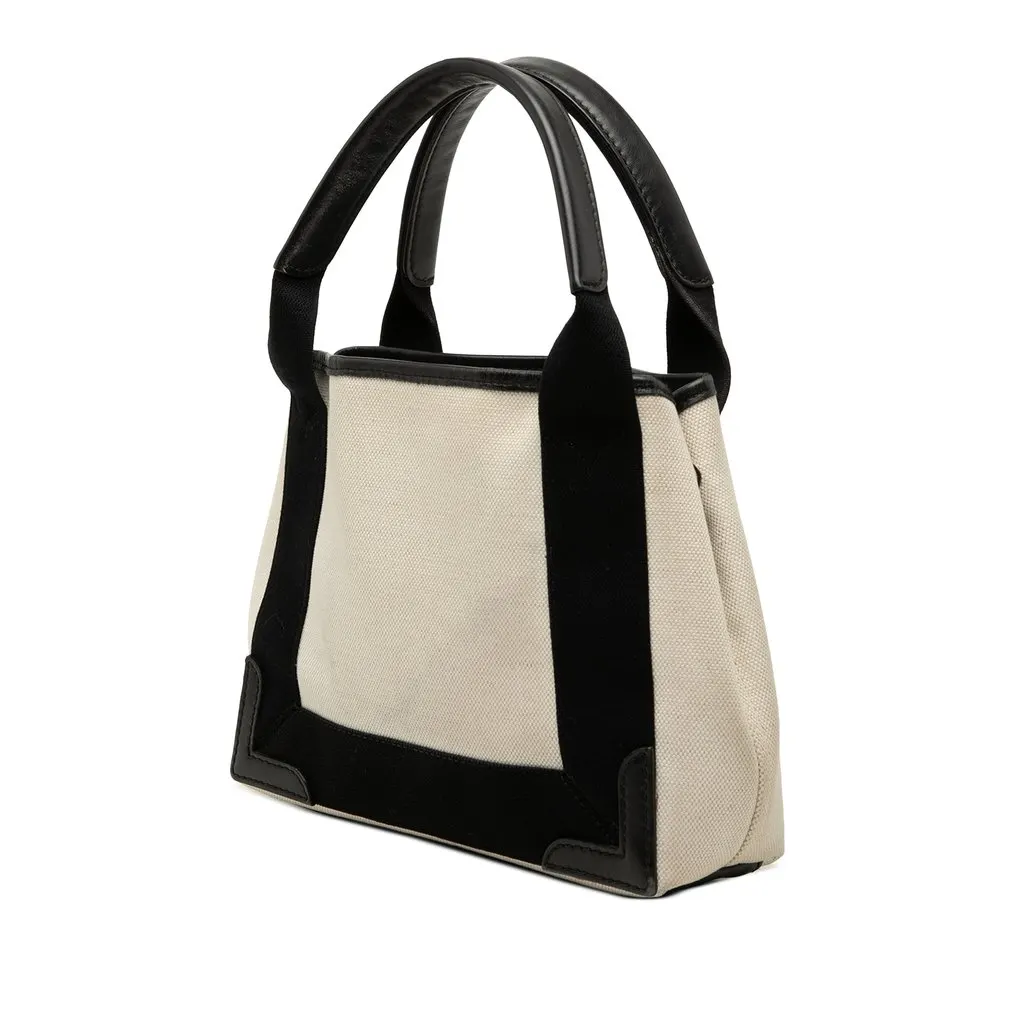 Balenciaga Canvas Navy Cabas Satchel XS Brown Very good - Back View