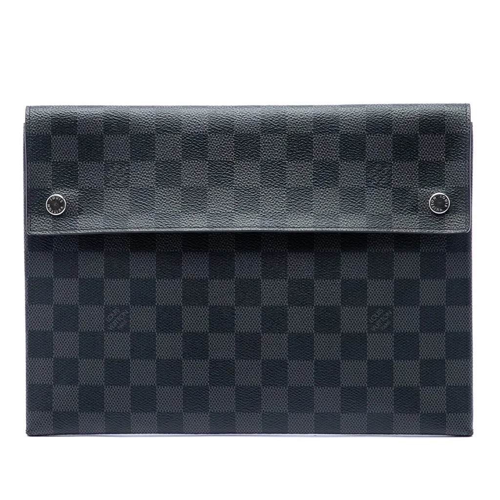 Louis Vuitton Damier Graphite Alpha Pochette GM Black Very good - Front View