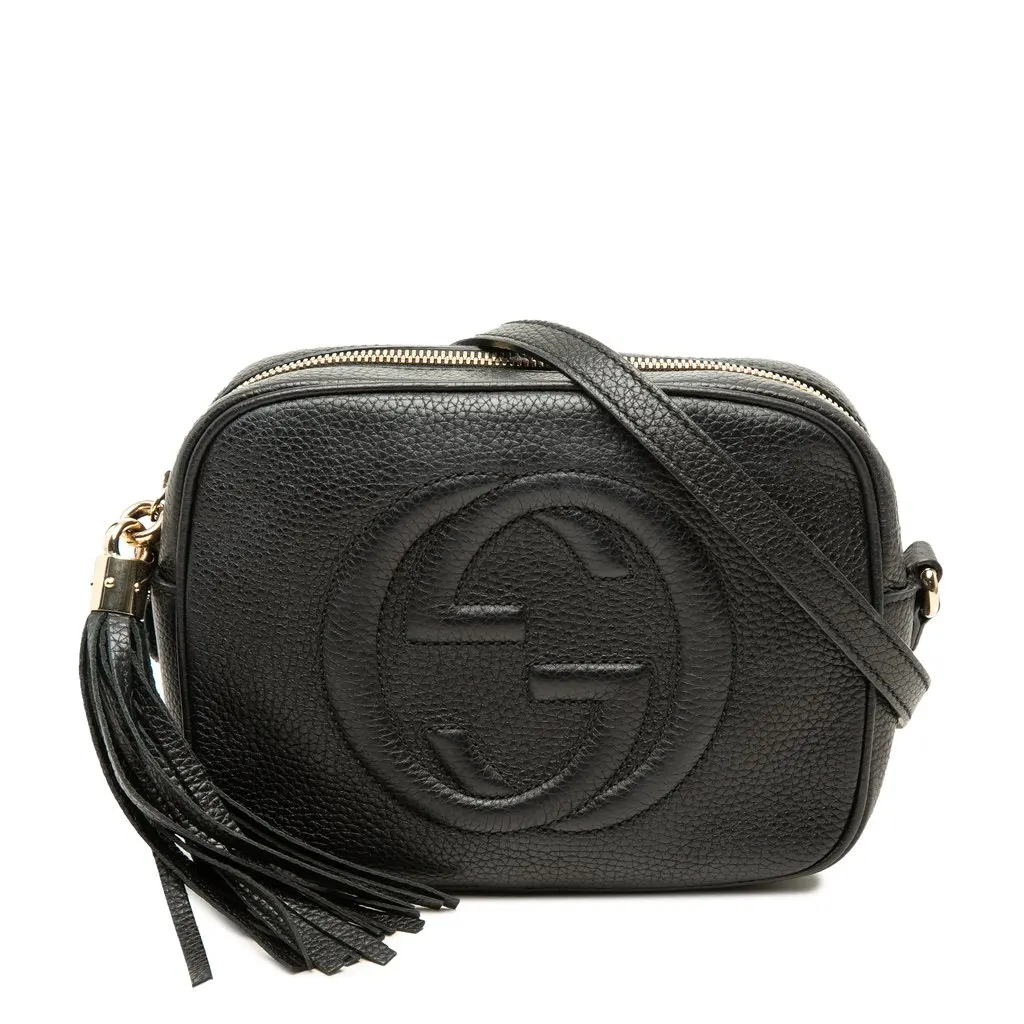 Gucci Calfskin Soho Disco Crossbody Black Leather Good - Front View