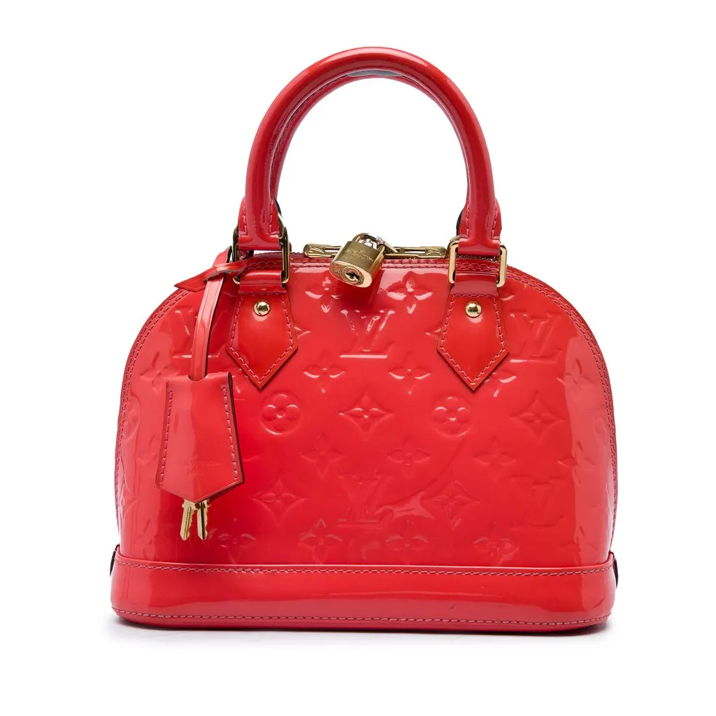 Louis Vuitton Monogram Vernis Alma BB Red Leather Very good - Front View