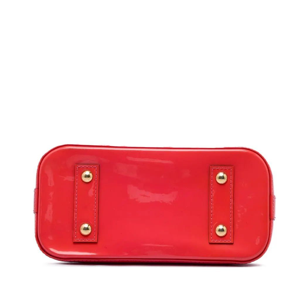 Louis Vuitton Monogram Vernis Alma BB Red Leather Very good - Inside View