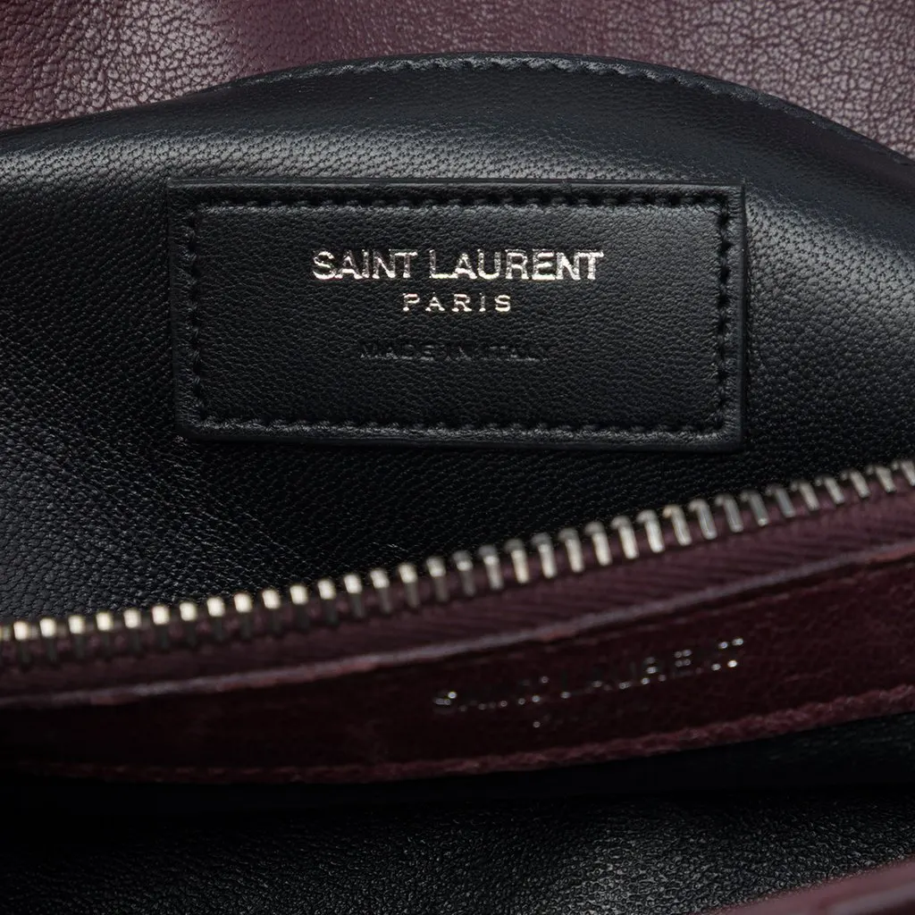 Saint Laurent Medium Chevron Sheepskin Monogram College Satchel Red Leather Very good - Box View
