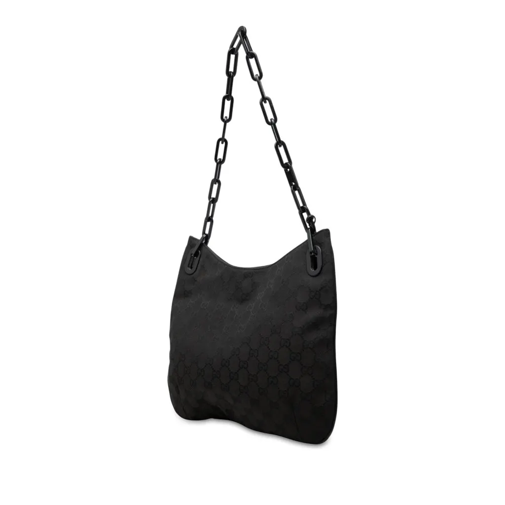 Gucci GG Canvas Chain Hobo Black Canvas Very good - Back View