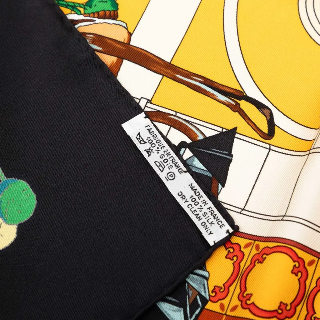 Hermès Real Escuela Andaluza del Arte Ecuestre Silk Scarf 90 Yellow Very good - Box View