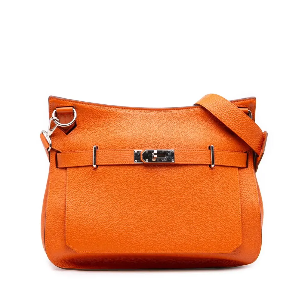 Hermès Clemence Jypsiere 34 Orange Leather Very good - Front View