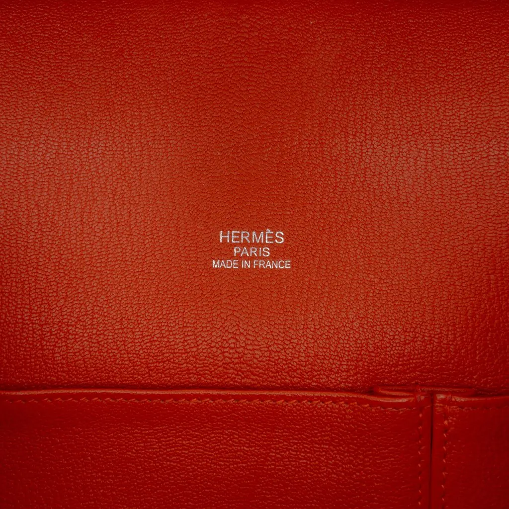 Hermès Clemence Jypsiere 34 Orange Leather Very good - Box View