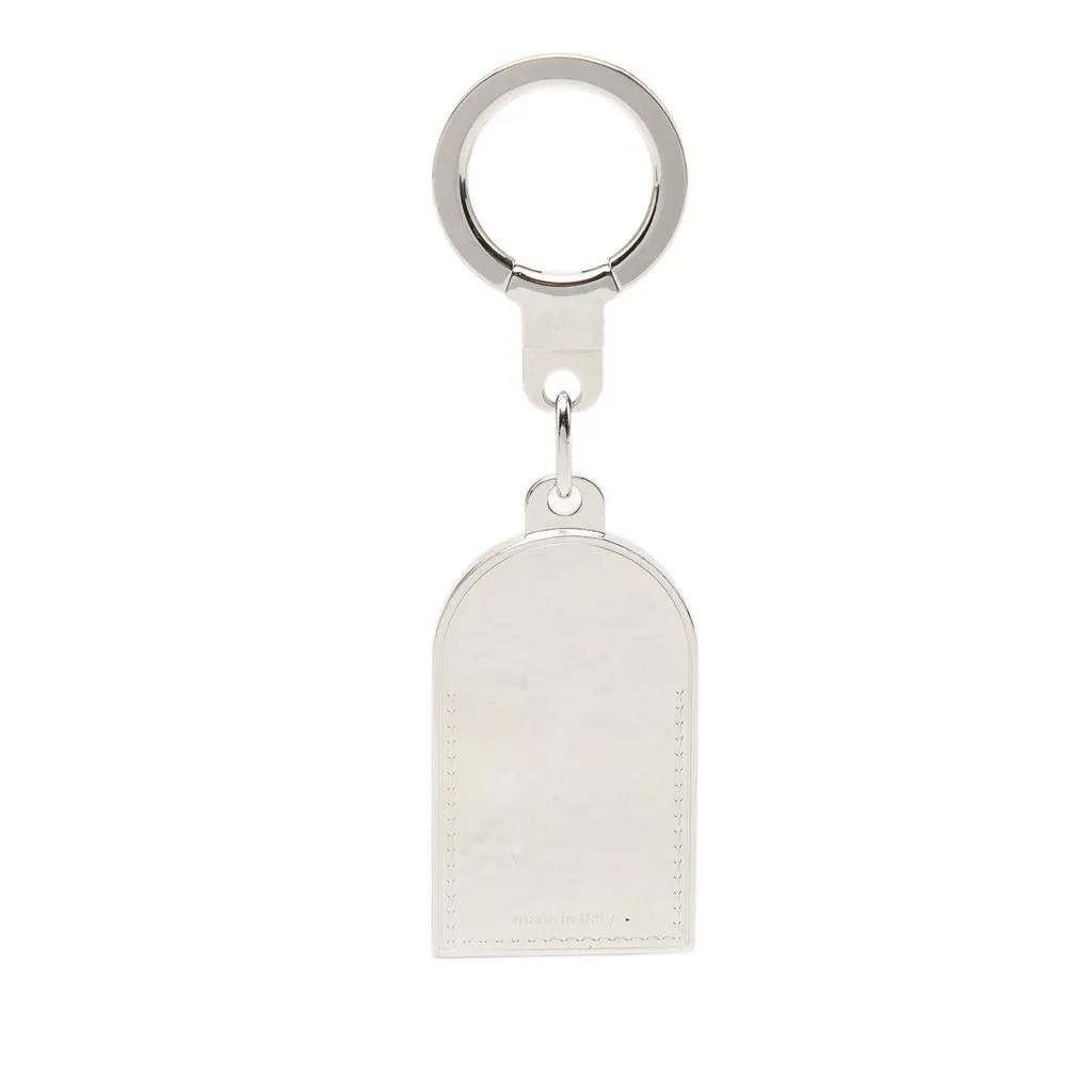 Louis Vuitton Brass Porte Cles Porte Adresse Luggage Tag Key Holder and Bag Charm Silver Brass Very good - Back View
