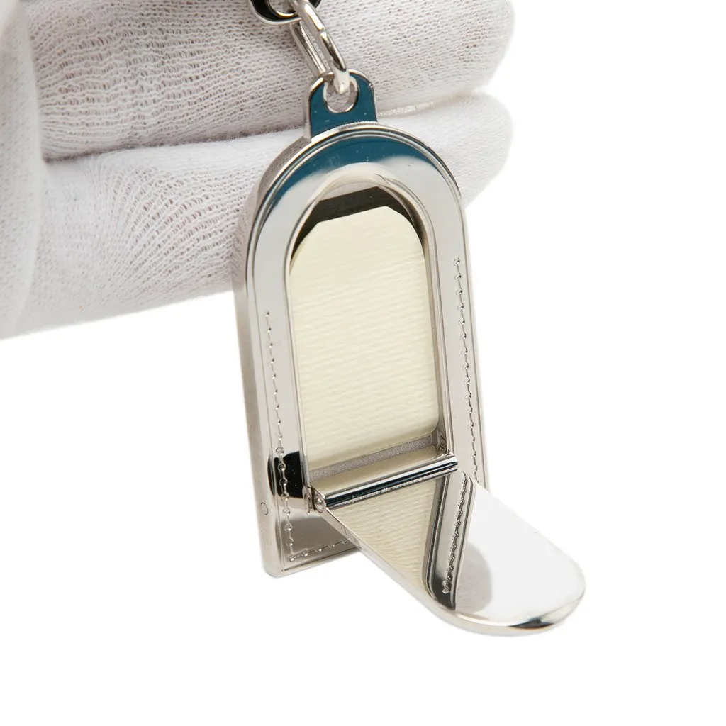 Louis Vuitton Brass Porte Cles Porte Adresse Luggage Tag Key Holder and Bag Charm Silver Brass Very good - Inside View