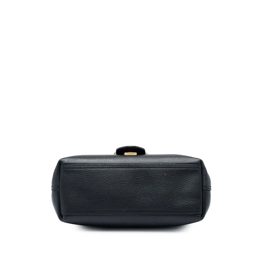 Gucci Small GG Marmont Calfskin Shoulder Bag Black Leather Good - Inside View