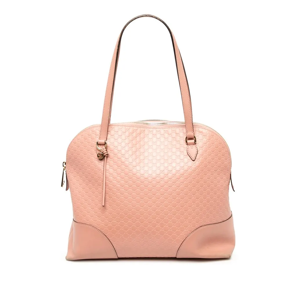 Gucci Microguccissima Bree Dome Tote Pink Leather Very good - Front View