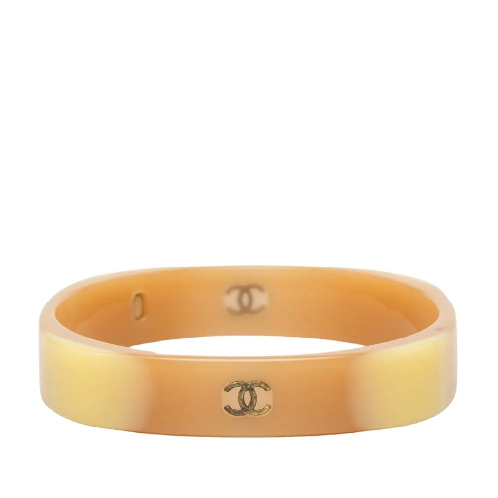 Chanel CC Resin Bangle Brown Plastic Very good - Front View