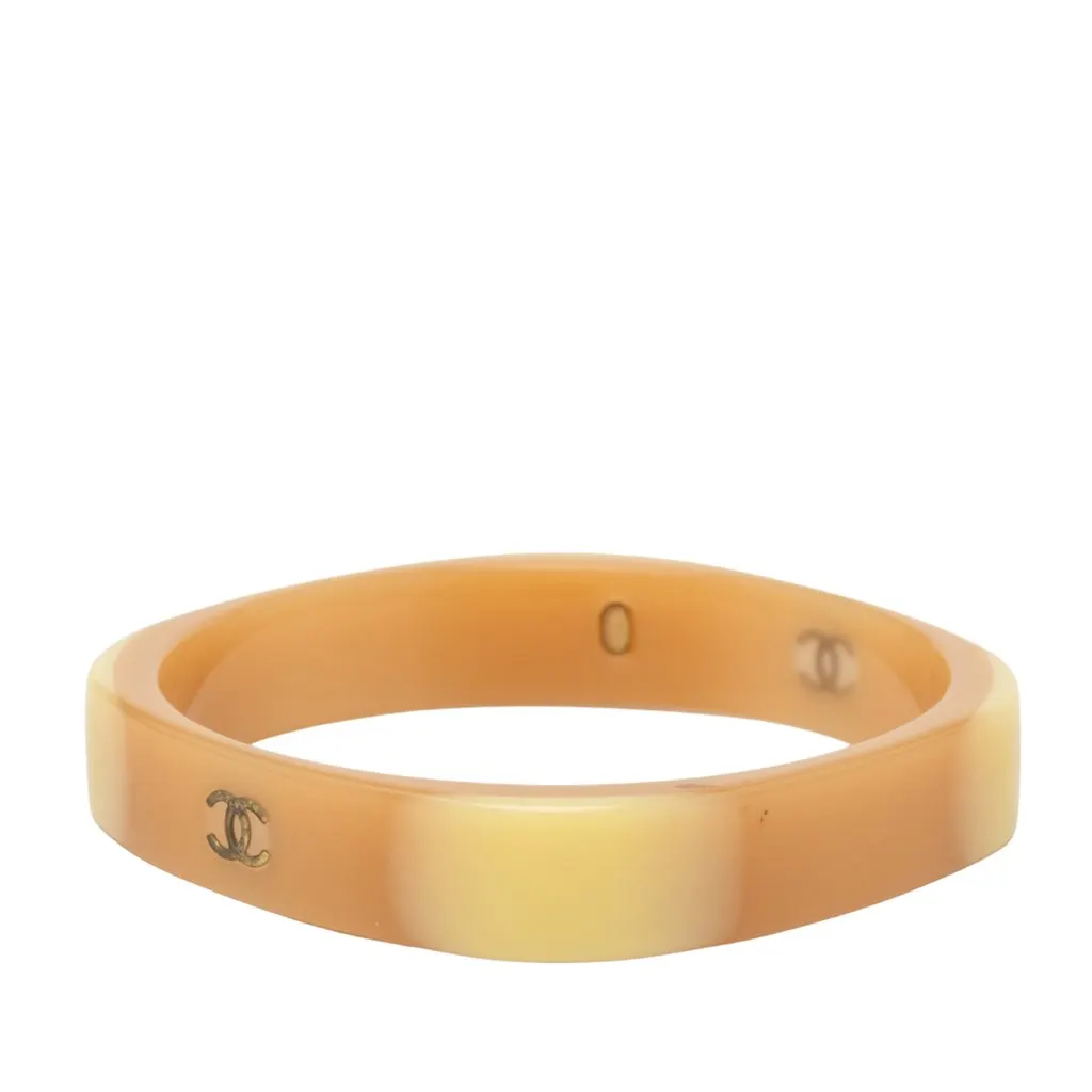 Chanel CC Resin Bangle Brown Plastic Very good - Back View